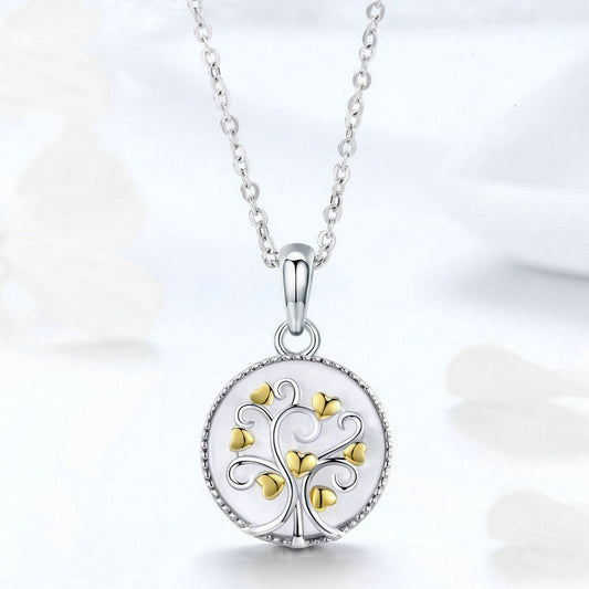 Sterling Silver Necklace Oval Gold-plated Necklace Women