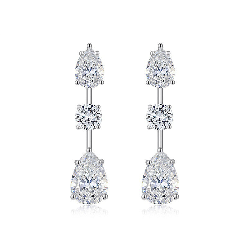 Light Luxury Long Earrings 925 Sterling Silver Moissanite