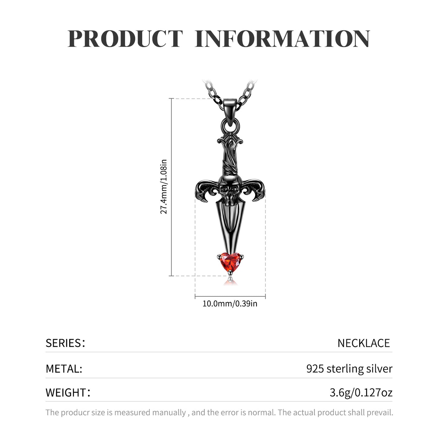 Original Design Cross Sword Pierced Necklace Small Personality Dark Wind Jewelry Chain