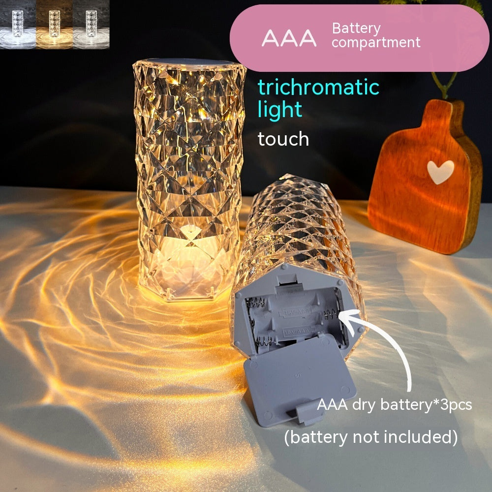 Kristall Rosen Lampe Atmosphäre Kreative LED Tischlampe