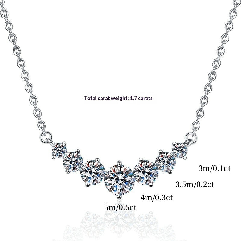 Mozanite Light Luxury S925 Sterling Silver Clavicle Necklace