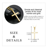 Luxury Sterling Silver Cross Pendant Necklace Jewelry Gifts For Women