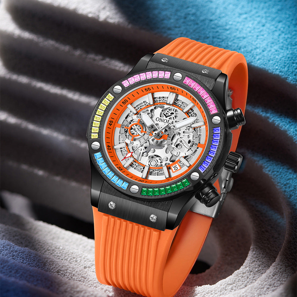 Herren modische All-Match wasserdichte multifunktionale Quarzuhr