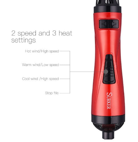 Sèche-cheveux professionnel Brosse rotative Appareil 2 en 1 Multifonction Fer à friser Fer à onduler Outils de coiffage