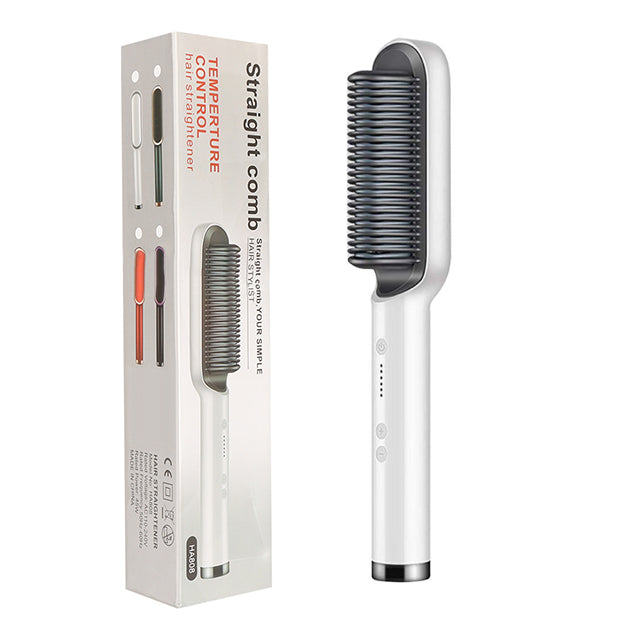 Nouveau peigne chaud lisseur 2 en 1 avec ion négatif et brosse à cheveux électrique double usage
