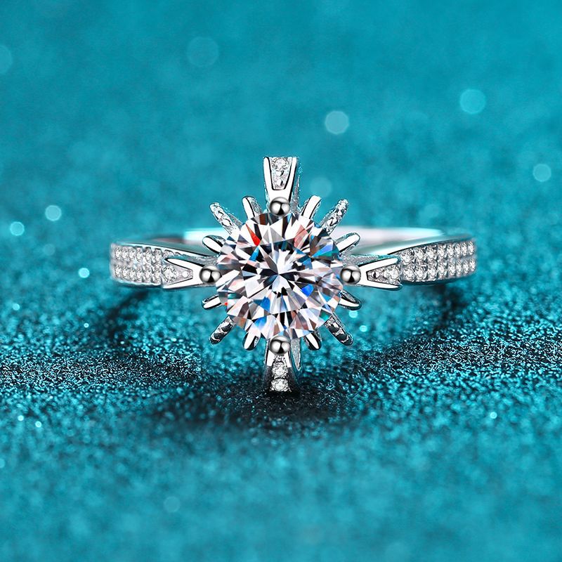 925 Sterling Silber Mikro-Fassung 1 Karat Moissanit-Ring