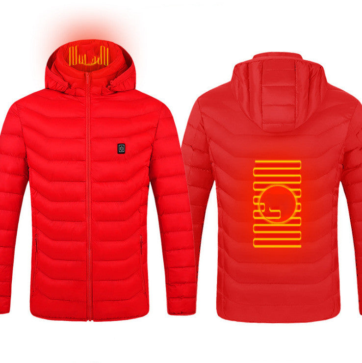 Winter Beheizte Jacke USB Elektrische Baumwolljacke Reißverschluss Heizung Thermokleidung Heizweste für Herren
