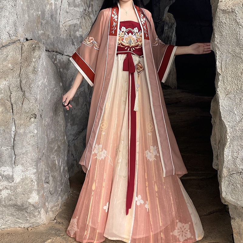 Female Tang Dynasty Hezi Skirt Han Elements Embroidered Suit Hanfu