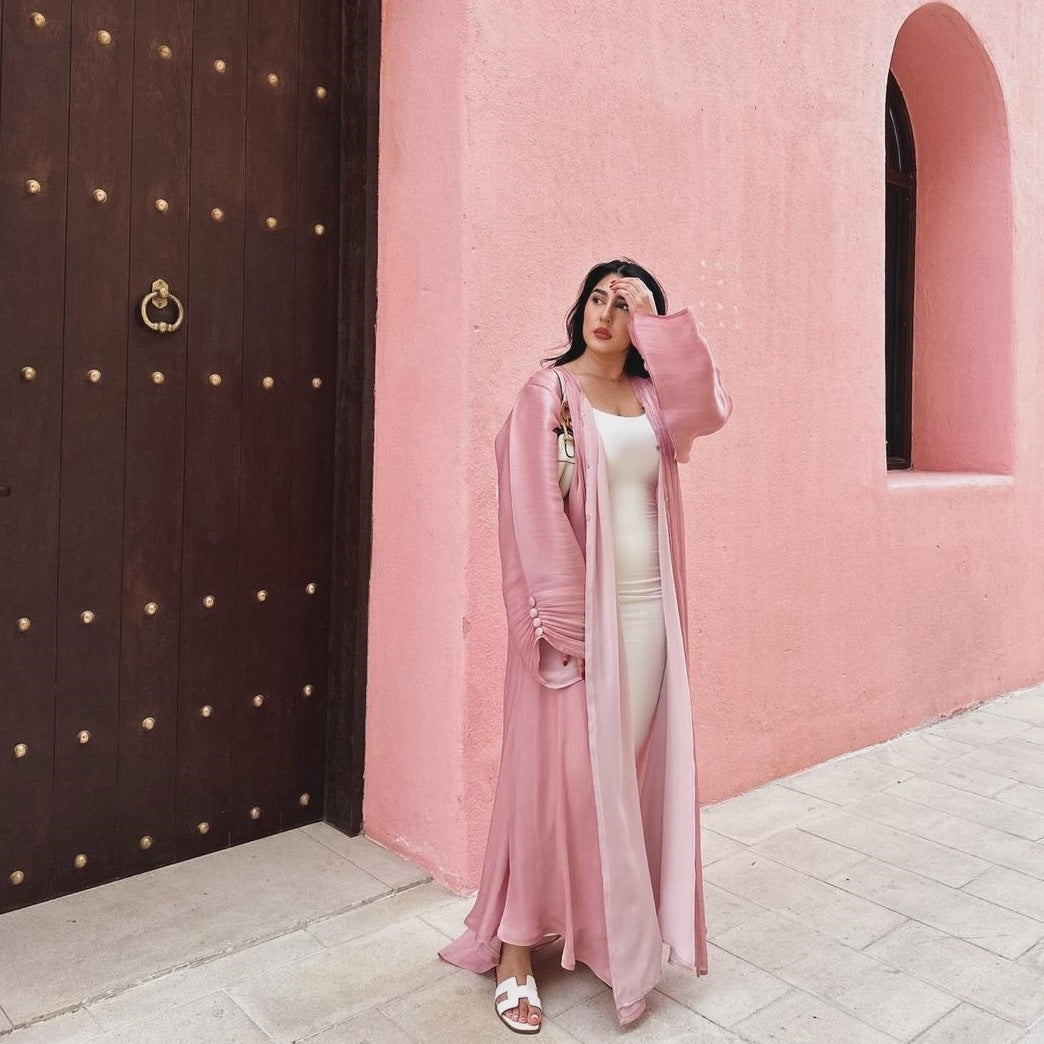Muslimisches Gewand Dubai Oberbekleidung Glänzendes Seidenkleid