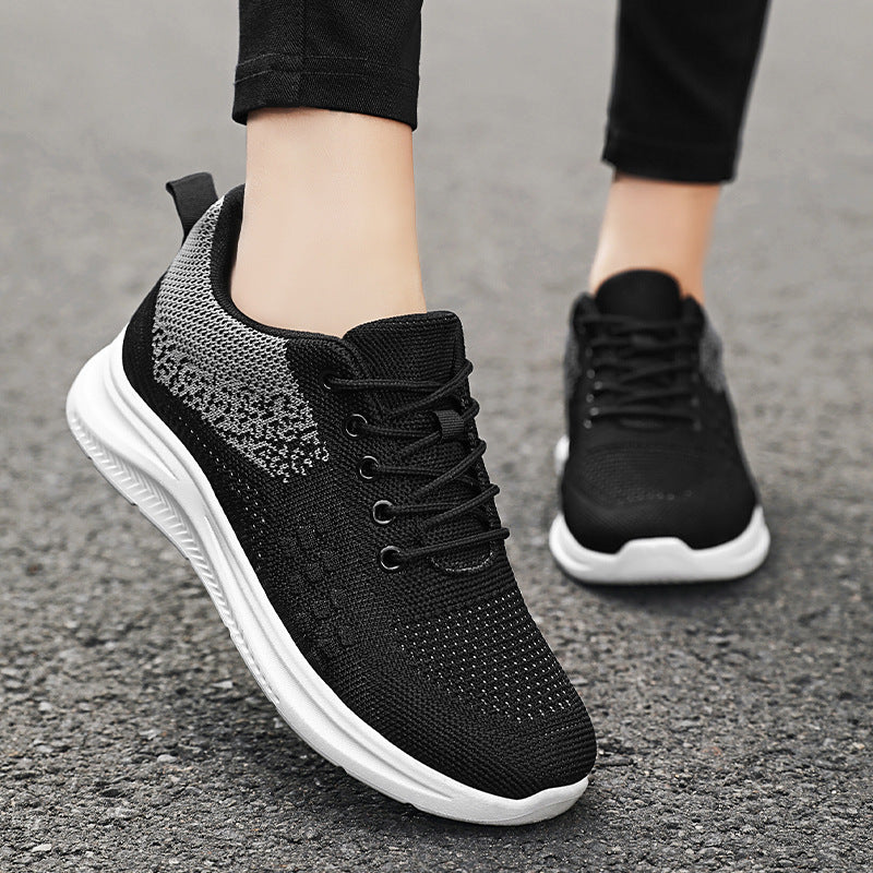 Schnür-Sneakers Damen Leichte atmungsaktive Flats Schuhe