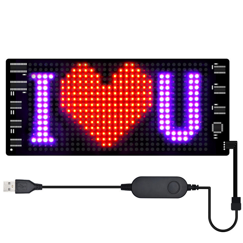 Programmierbare Auto-LED-Anzeige LED-Vollfarb-Werbebildschirm Ultradünner Bildschirm Benutzerdefinierter Textmuster Animationsanzeige Auto