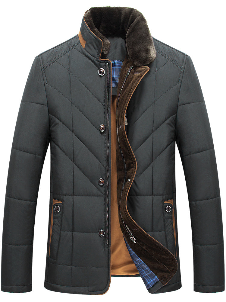 Gepolsterte Jacke für Vater, Winterkleidung für Männer mittleren Alters und Senioren