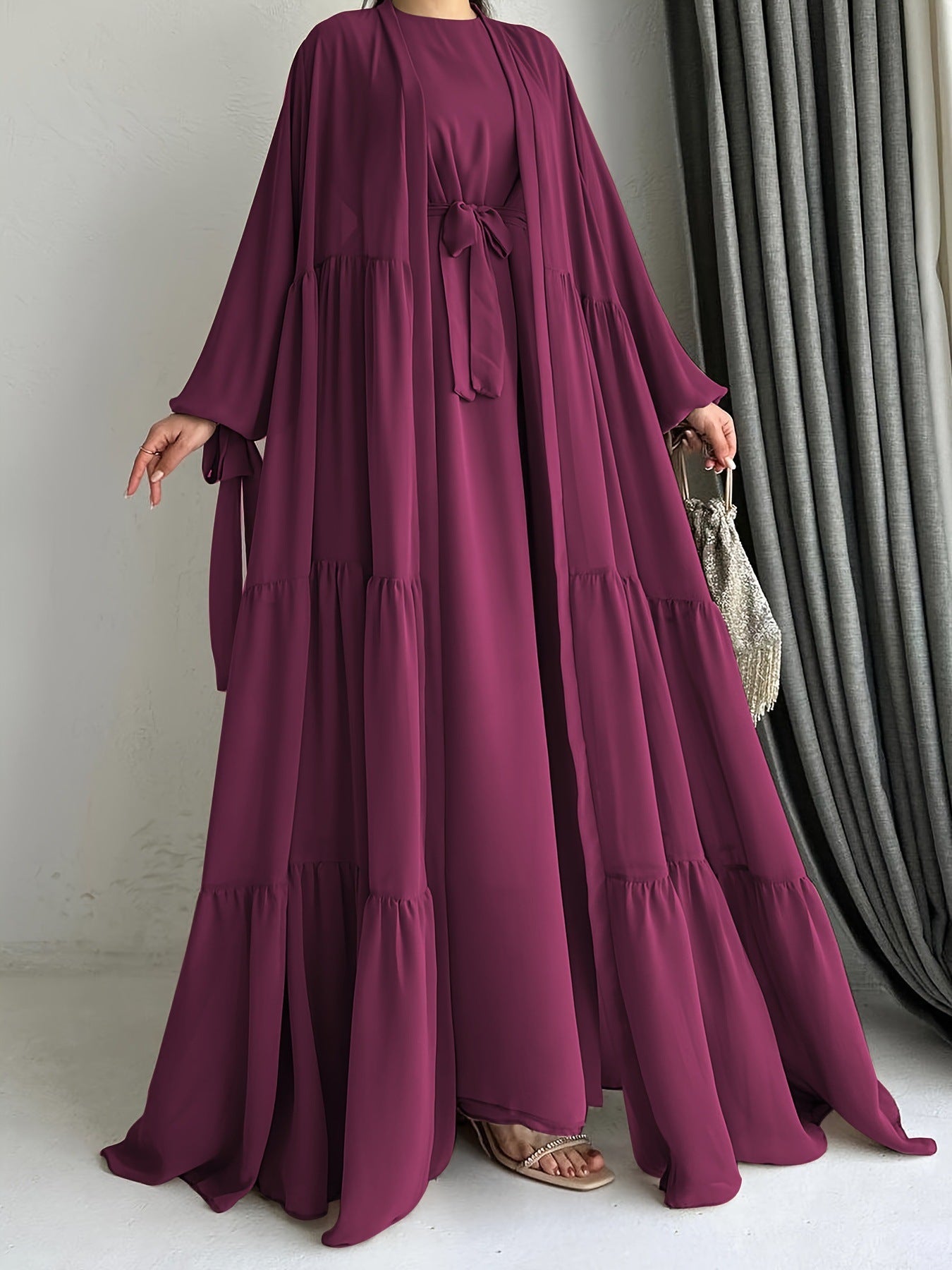 Muslimisches einfarbiges Westenkleid Mode