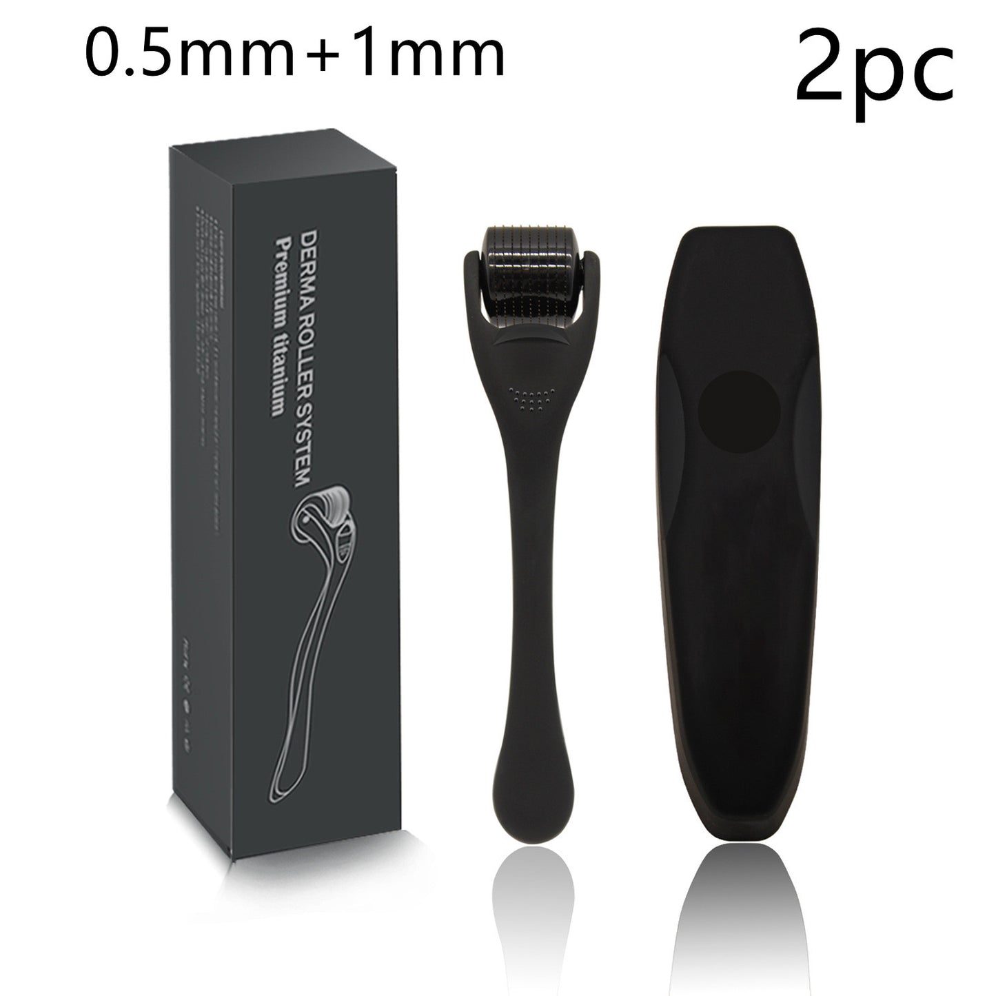 Beard Roller Microneedle Frosted Black Titanium Alloy Needle