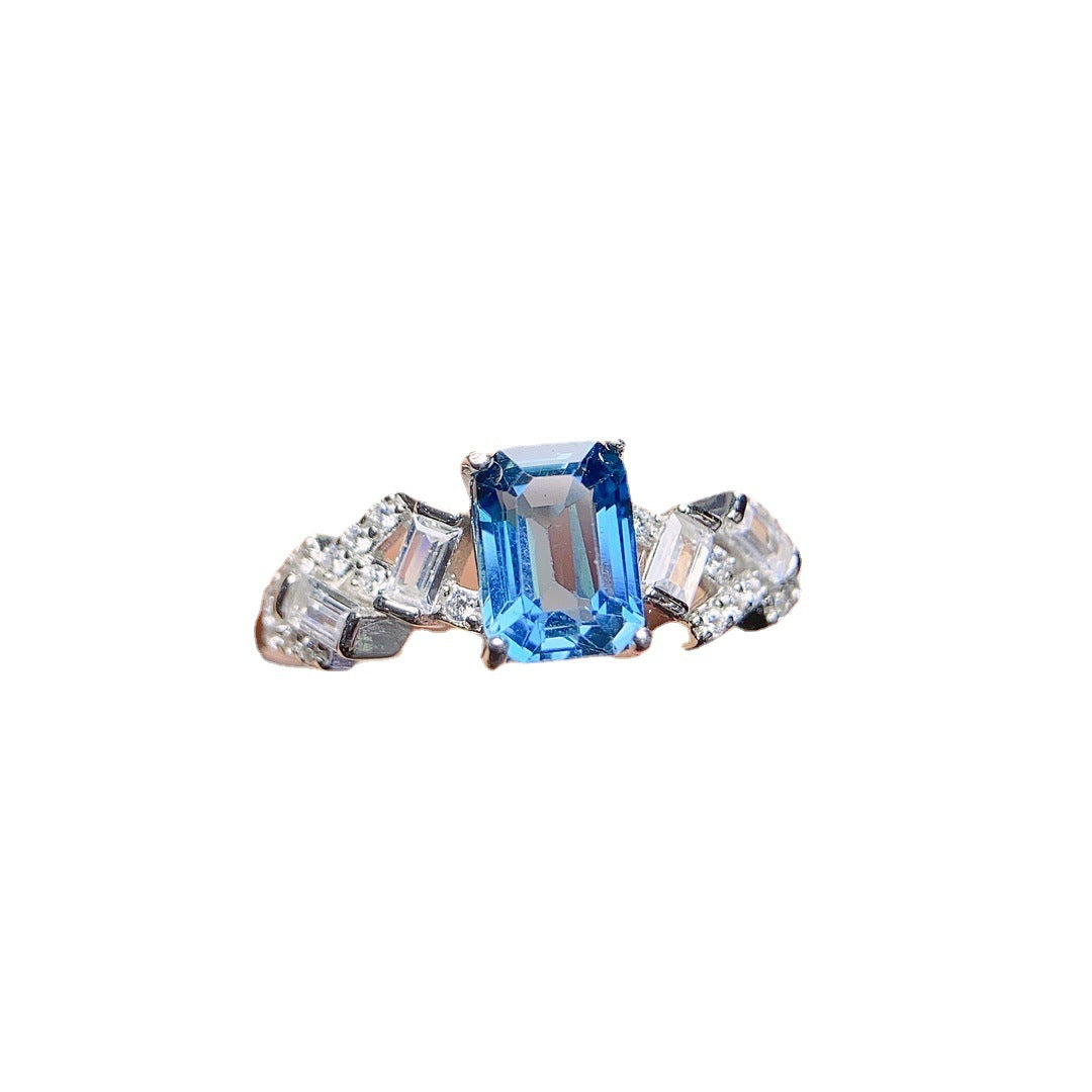 Women's Natural Topaz S925 Silver Ring