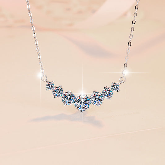 Mozanite Light Luxury S925 Sterling Silver Clavicle Necklace