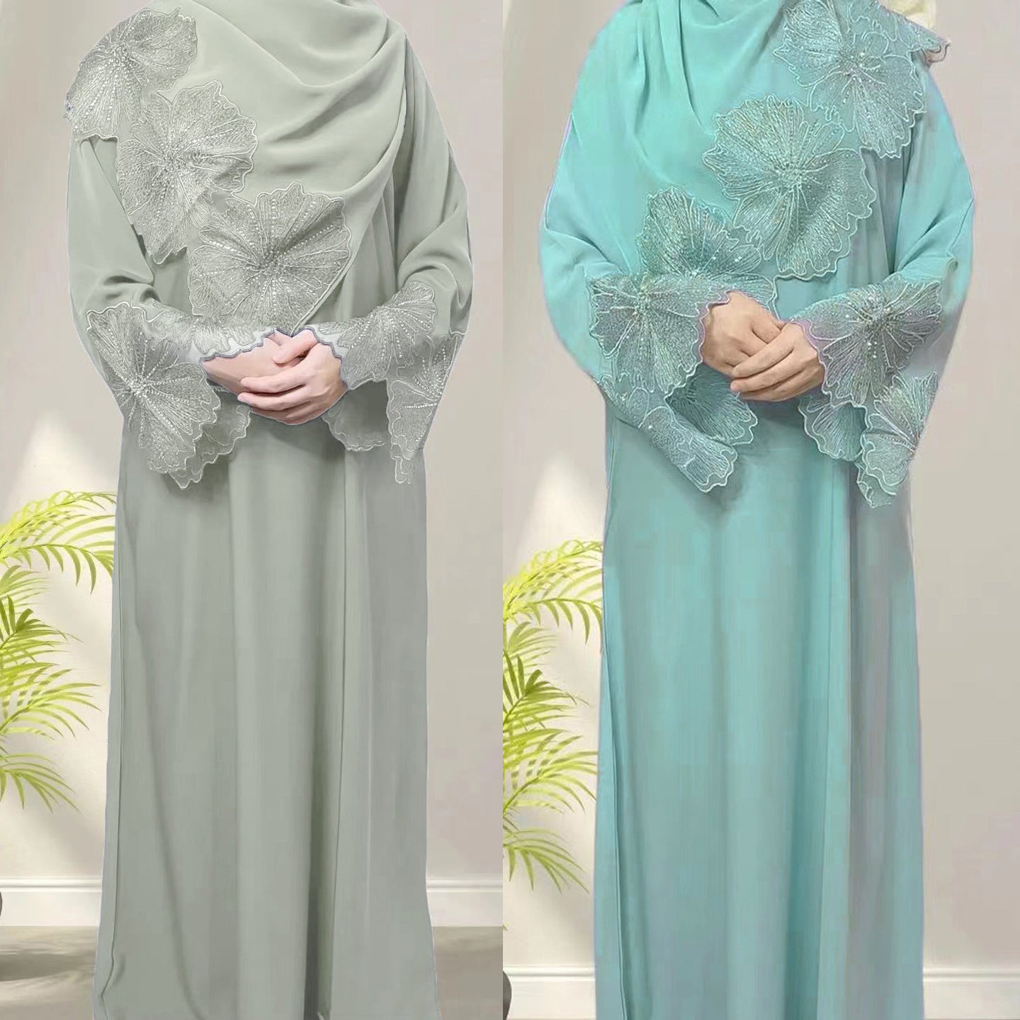 Robe musulmane pour femme - Robe indonésienne malaise avec foulard
