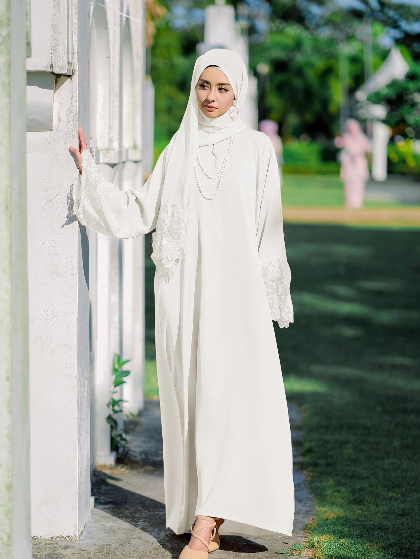 Robe musulmane pour femme, robe malaise indonésienne avec foulard
