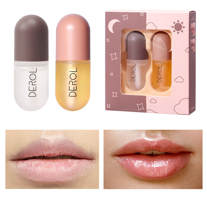 Tag Nacht Sofort Volumen Lippenfüller Öl Klar Lang Anhaltend Pflegend Reparierend Reduziert Lippenfältchen Pflege Lippen Schönheit Kosmetik
