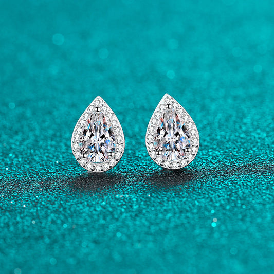 Moissanite 925 Sterling Silver Stud Earrings For Women