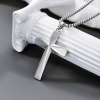 925 Sterling Silver Cross Pendant Necklace With Christian Bible Verse