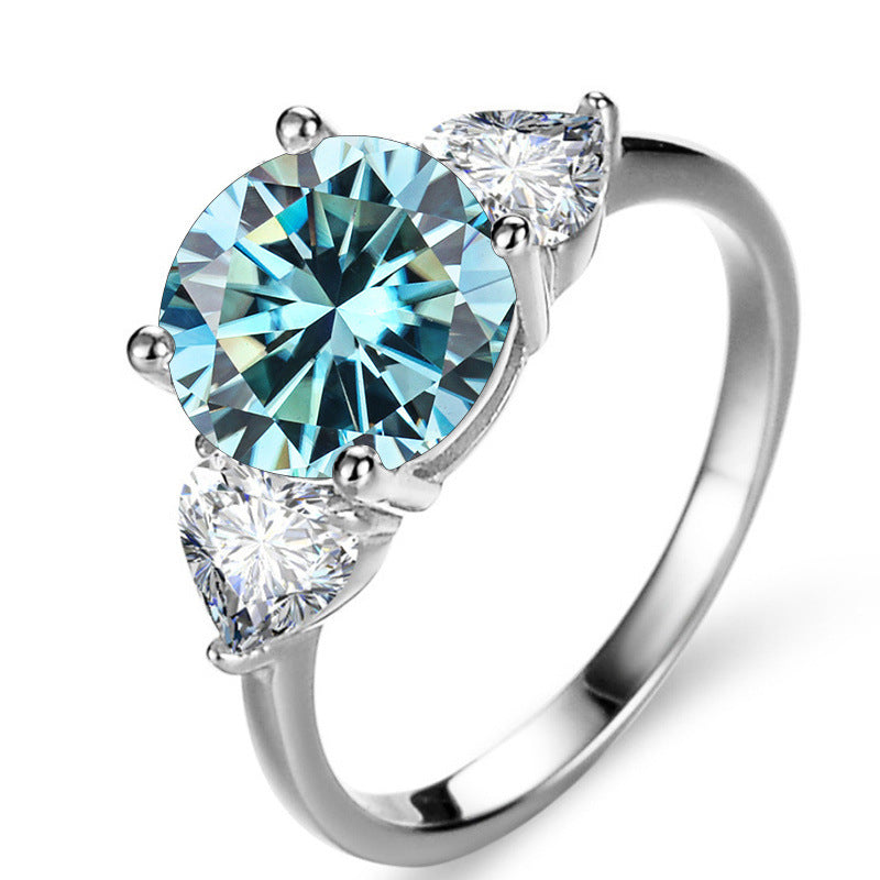 Sterling Silver 3 Karat Moissanite Women's Luxury Wedding Ring