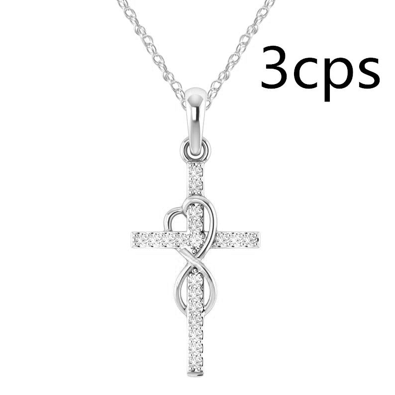 Legierungsanhänger mit Diamant und achtstelliger Kreuzkette