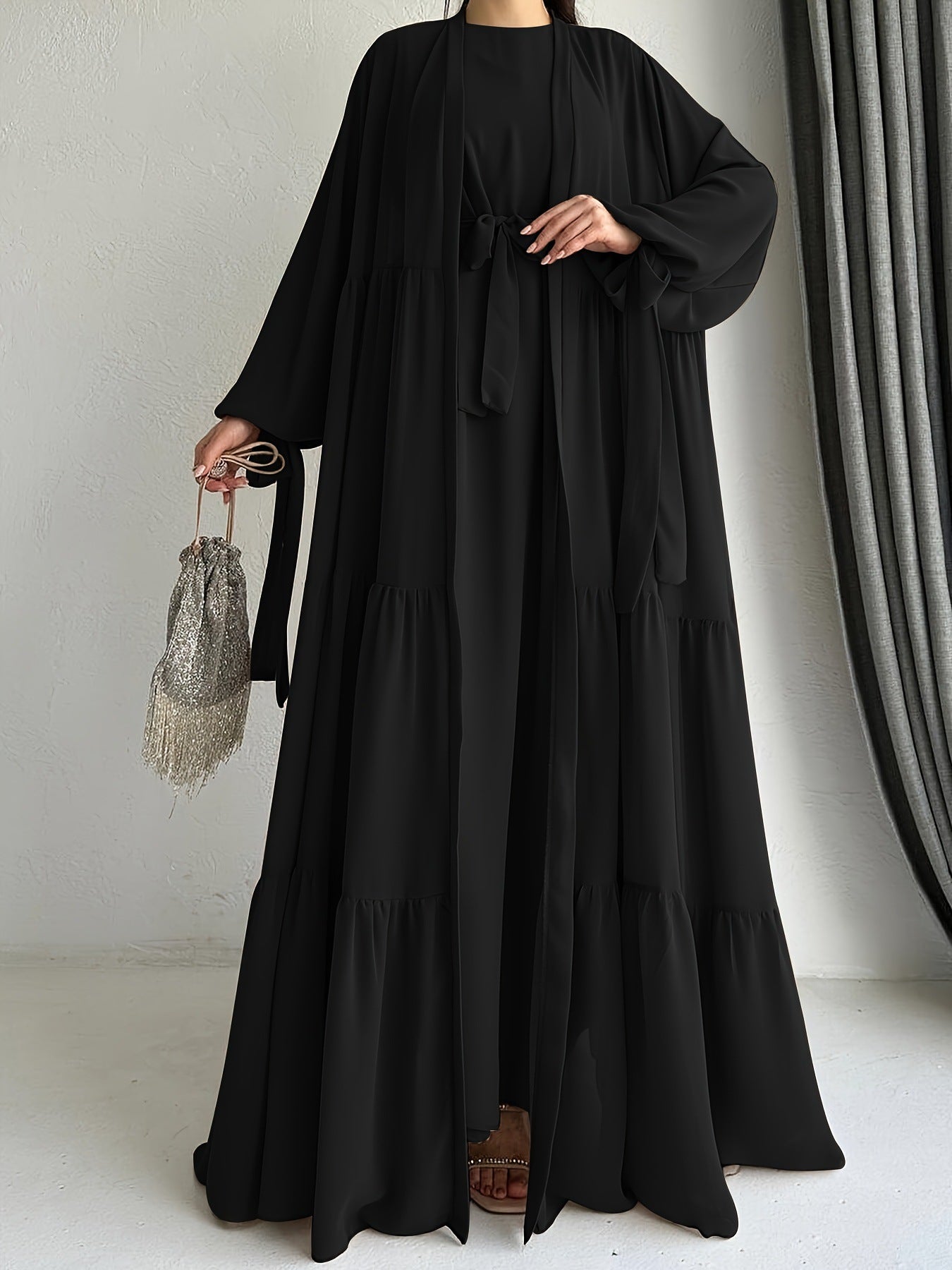 Muslimisches einfarbiges Westenkleid Mode