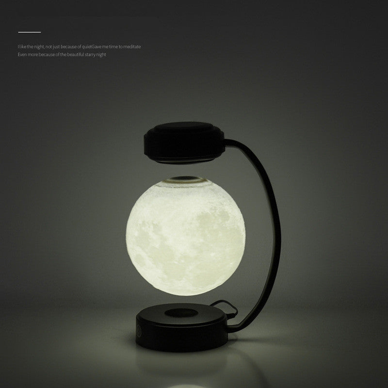 Lampe de Nuit Lune LED 3D sans Fil Magnétique en Lévitation Rotative Flottante pour l'École, le Bureau, la Librairie et la Décoration Domestique