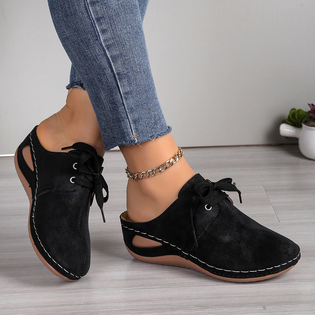 Sommer Baotou Schnürschuhe Outdoor Aushöhlen Keile Hausschuhe Für Frauen Sportschuhe