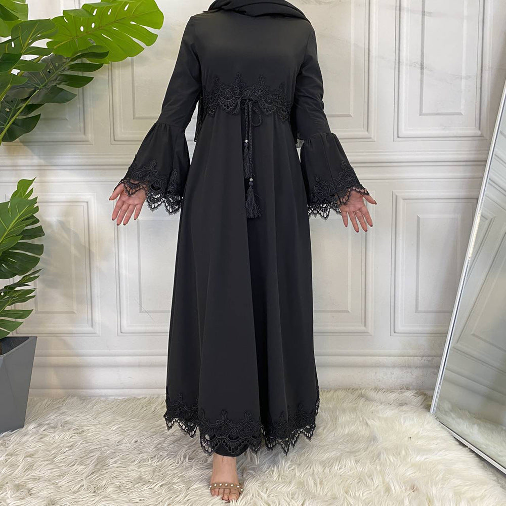 Muslimische Damen Spitzenkleid mit Schnürung