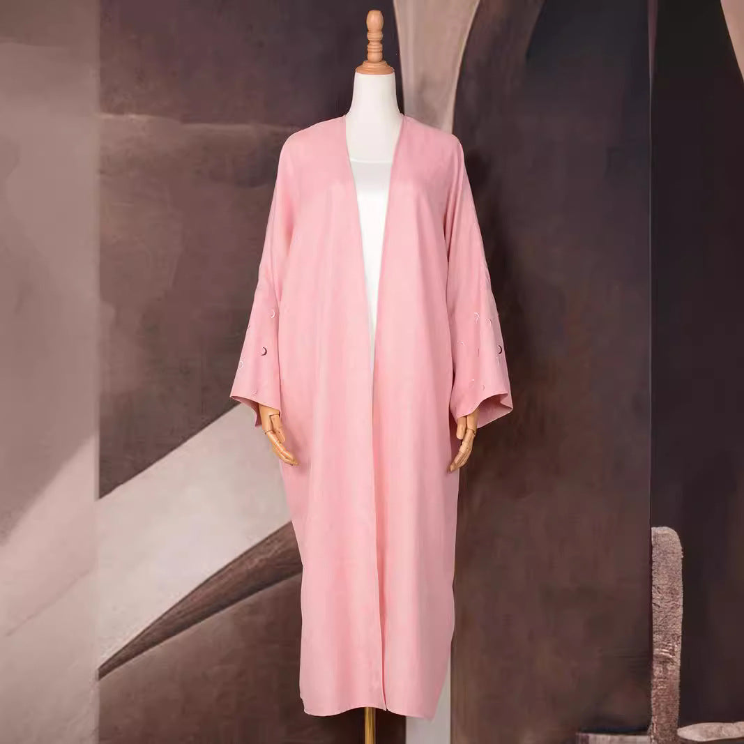 Muslimischer eleganter bestickter Cardigan-Kleid-Umhang