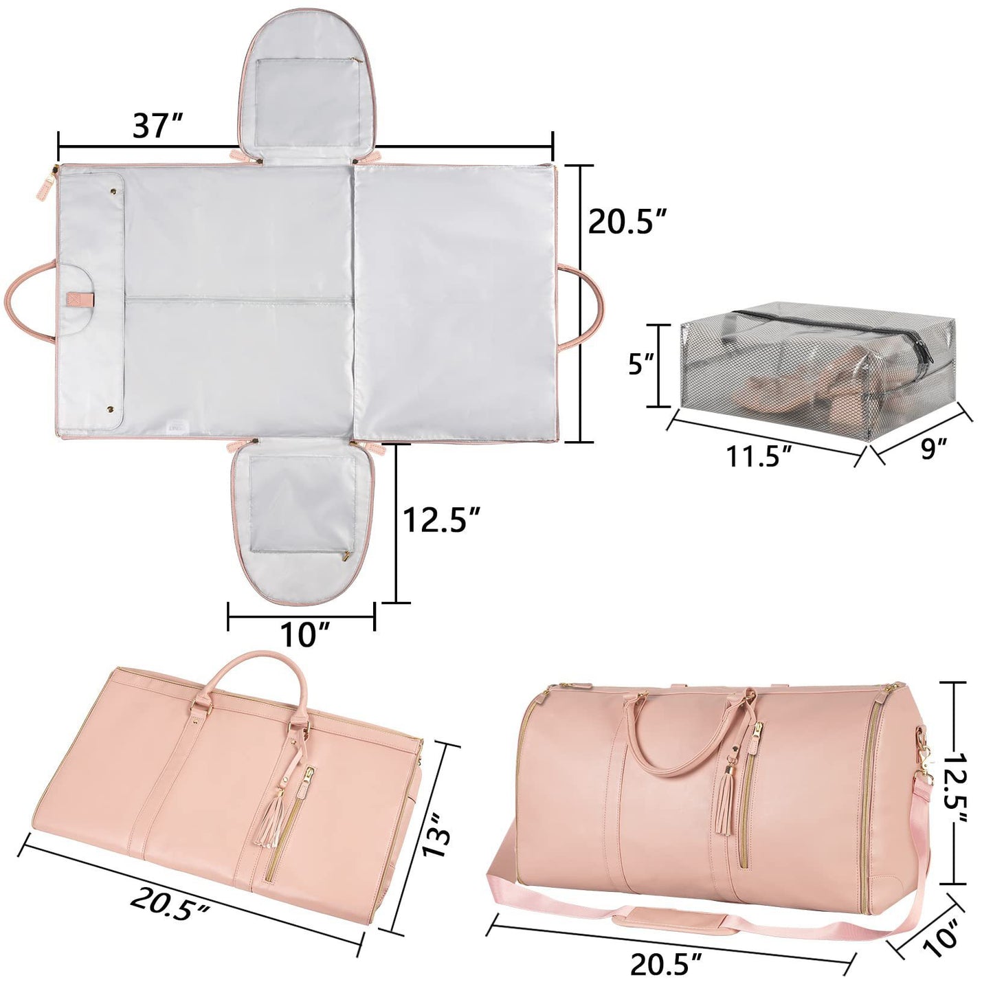 Sac de voyage grande capacité pour femme Sac à main Sac de costume pliant Sacs fourre-tout étanches pour vêtements