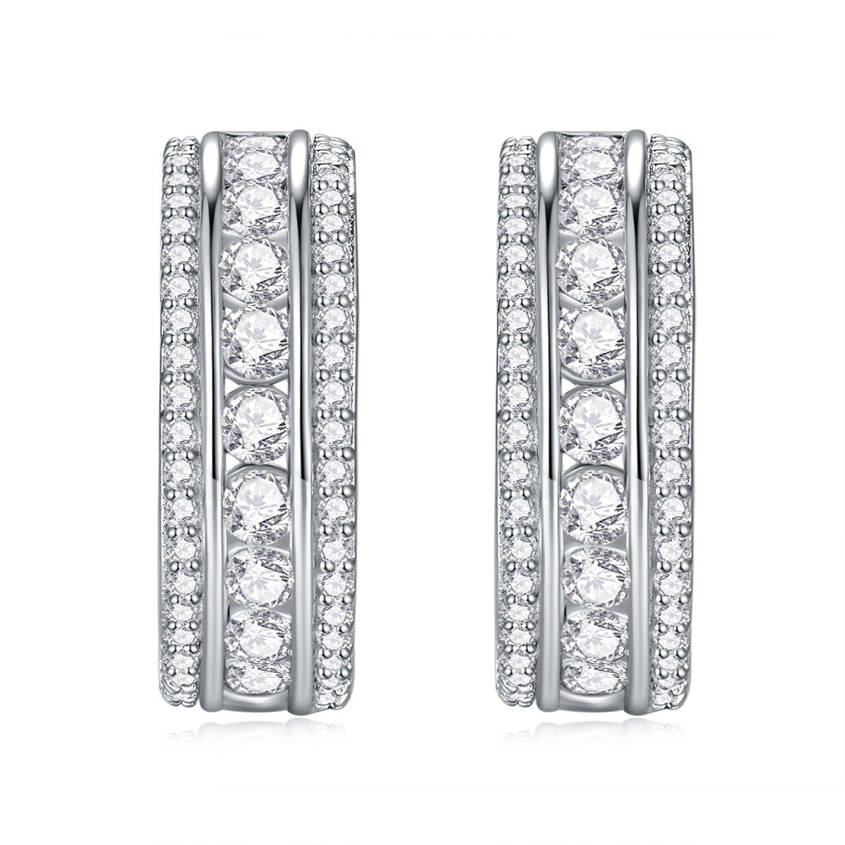 Flying All Over The Sky - Earrings Set With Top-quality Moissanite S925 Silver And Platinum-plated Stud Earrings Are Fashionable And Trendy Accessories That Can Be Tested With A Diamond Pen
