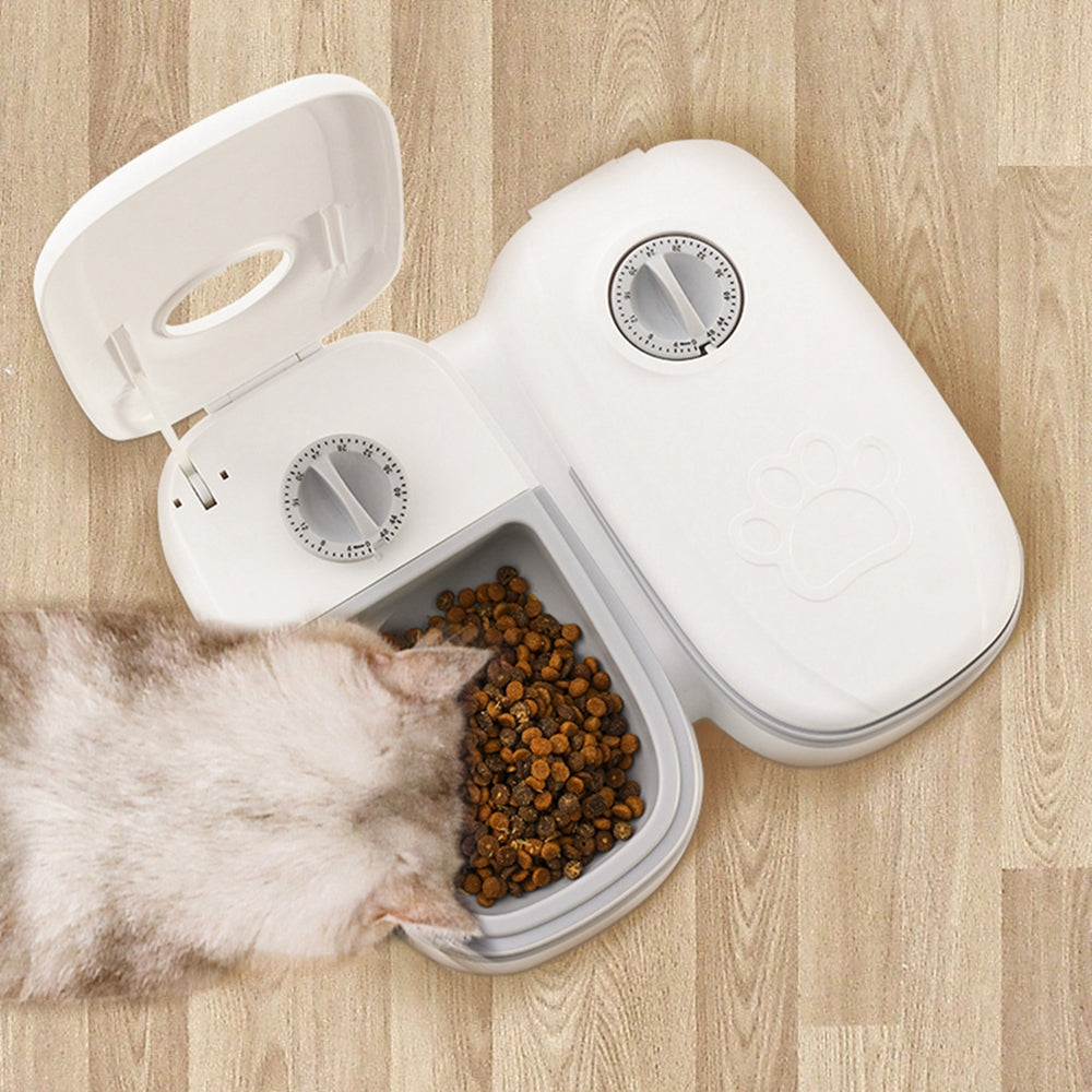 Automatischer Futterautomat für Haustiere, intelligenter Futterspender für Katzen und Hunde, Timer, Edelstahlschale, automatische Fütterung von Hunden und Katzen, Haustierbedarf