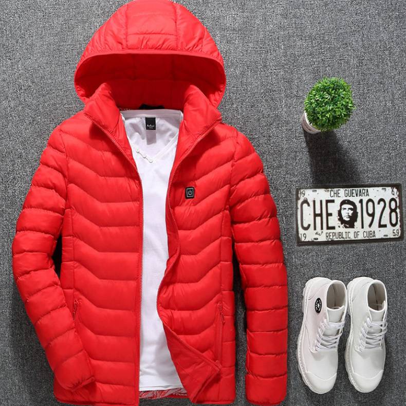 Winter Beheizte Jacke USB Elektrische Baumwolljacke Reißverschluss Heizung Thermokleidung Heizweste für Herren