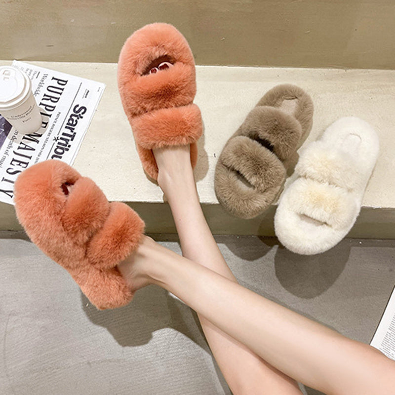 Fuzzy Slippers Damen Hausschuhe Flauschige Schlafzimmer Hausschuhe