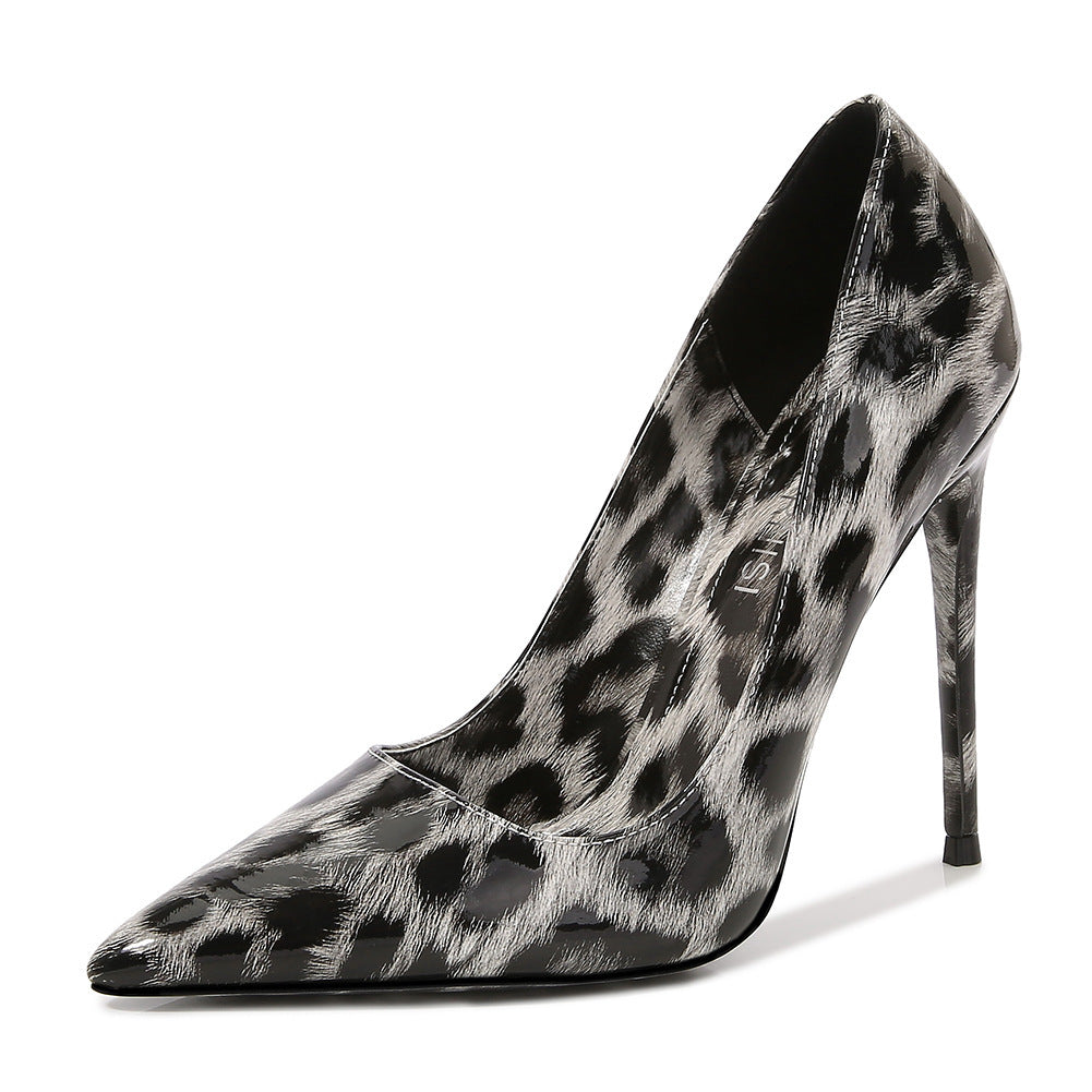 Leopardenmuster Spitze High Heel Schuhe Stiletto Übergroß