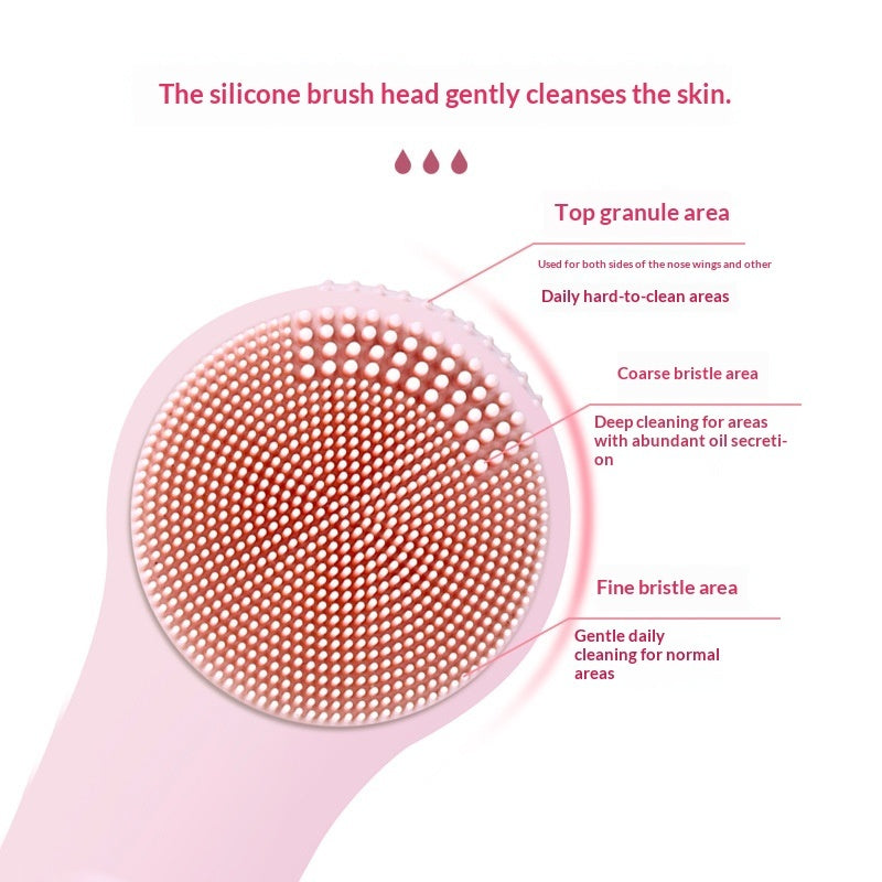 Silicone Facial Cleansing Device Pore Cleanser Face-cleaning Tool Deep-cleaning Electric Facial Brush