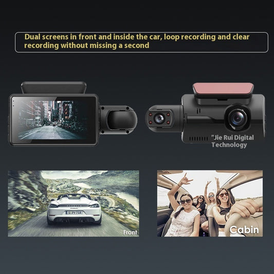 Car Front Car 3-inch Driving Recorder HD Dual Lens On-board Camera