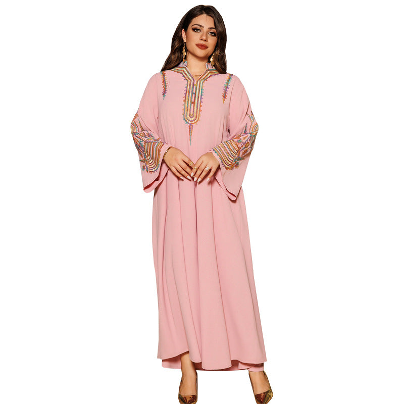 Muslimisches Kleid mit Seilstickerei für Damen