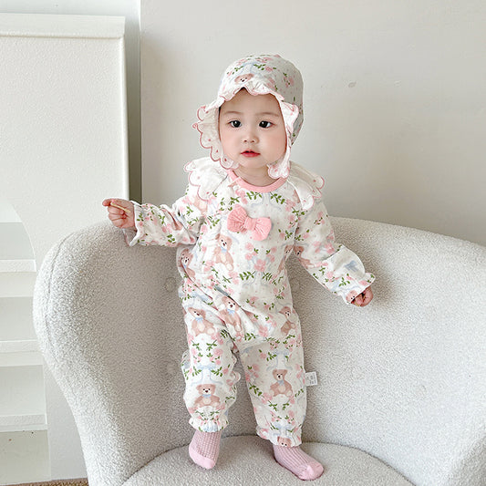 Cotton Bear Onesie for Newborn Baby Girls
