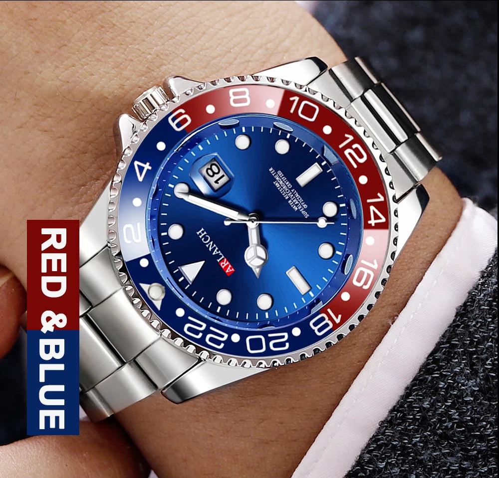 ARLANCH Hot Sell Men Quatrz Watch Sport Mens Watches Top Brand Luxury Waterproof Full Steel Quartz Clock Men Relogio Masculino