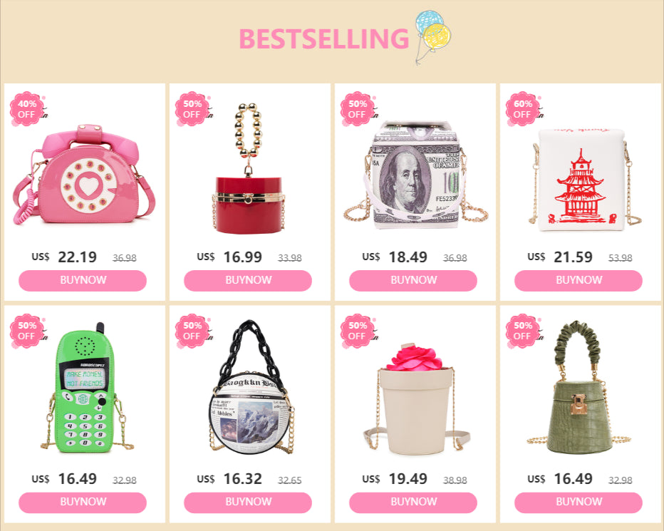 ENJOININ Chinese Takeout Box Purse Pu Leather Women Handbag Fashion Crossbody Bag Shoulder Chain Bag for Girl Bucket Bag