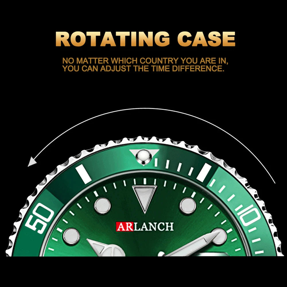 ARLANCH Hot Sell Men Quatrz Watch Sport Mens Watches Top Brand Luxury Waterproof Full Steel Quartz Clock Men Relogio Masculino