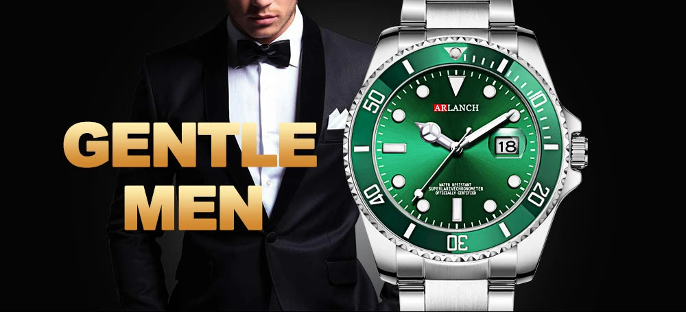 ARLANCH Hot Sell Men Quatrz Watch Sport Mens Watches Top Brand Luxury Waterproof Full Steel Quartz Clock Men Relogio Masculino