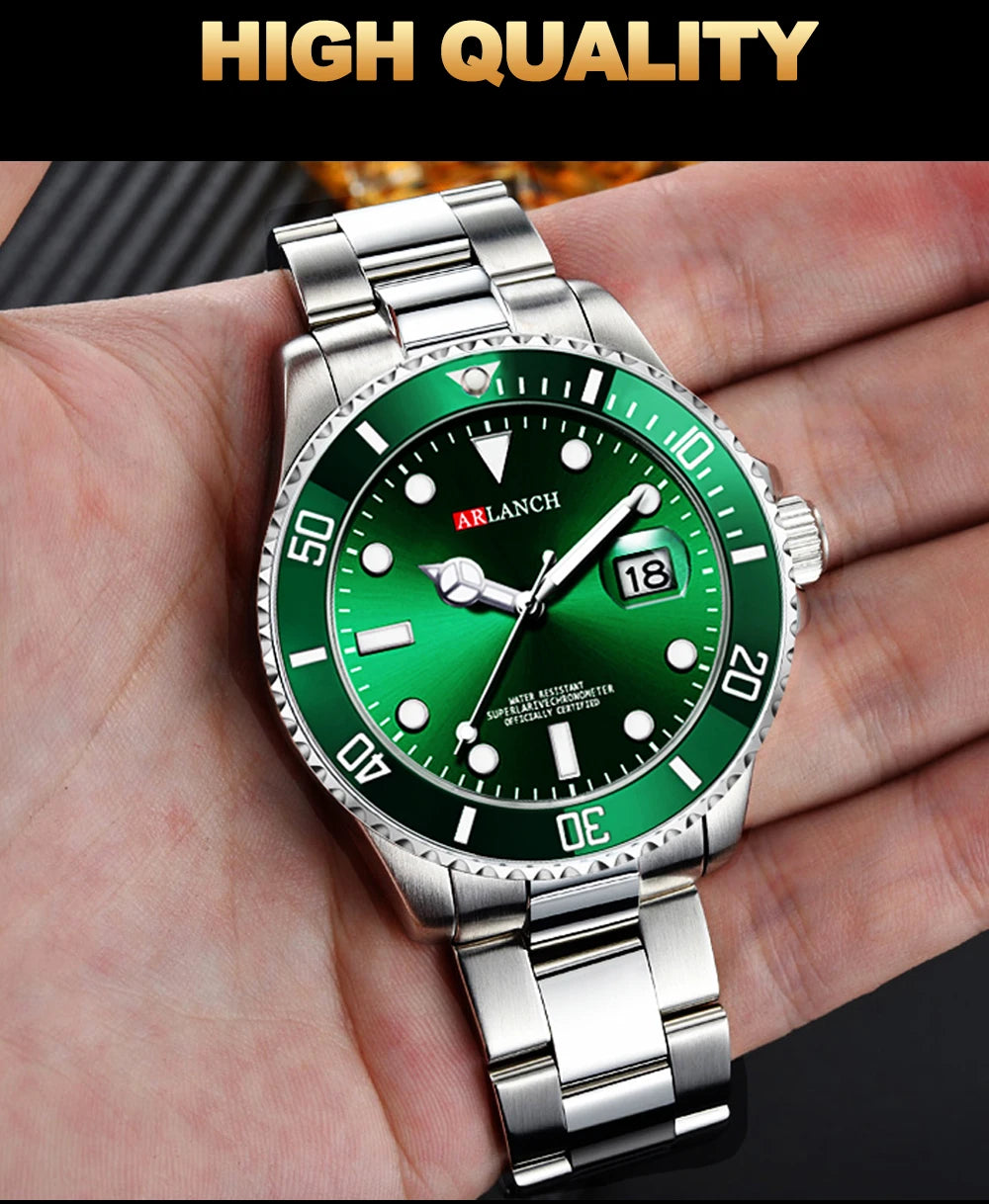 ARLANCH Hot Sell Men Quatrz Watch Sport Mens Watches Top Brand Luxury Waterproof Full Steel Quartz Clock Men Relogio Masculino