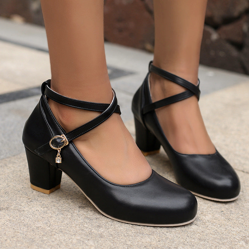 Chaussures à talons hauts et épais, chaussures Mary Jane, chaussures de travail