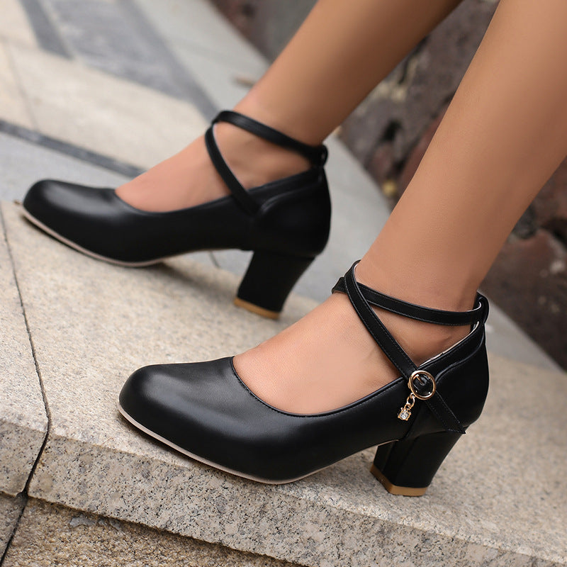 Chaussures à talons hauts et épais, chaussures Mary Jane, chaussures de travail