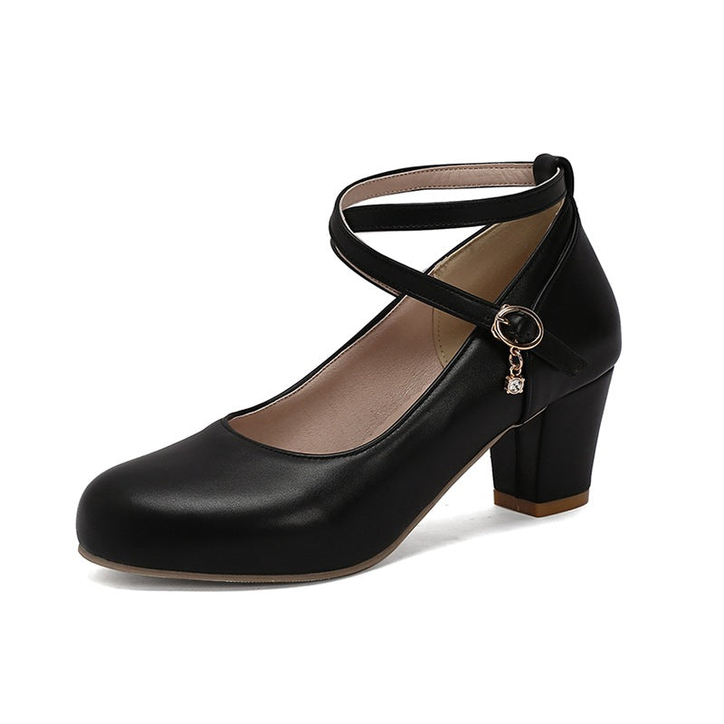 Chaussures à talons hauts et épais, chaussures Mary Jane, chaussures de travail